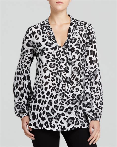 michael kors leopard blouse|Michael Kors blouses clearance.